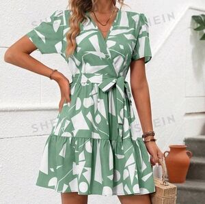 geometric pattern dress NWOT